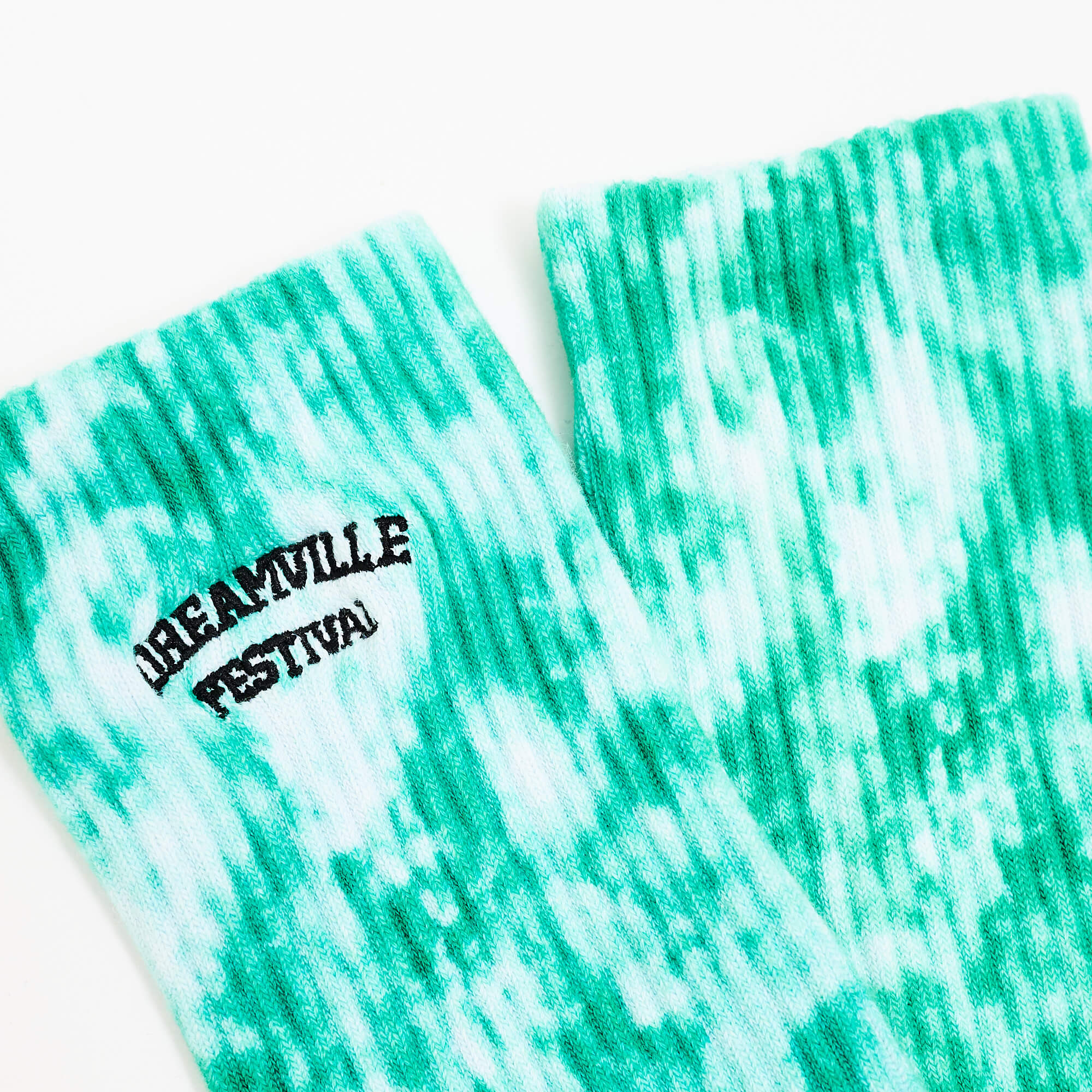 Dreamville Fest Classic Logo Black Tie Dye Teal Socks - Image 2