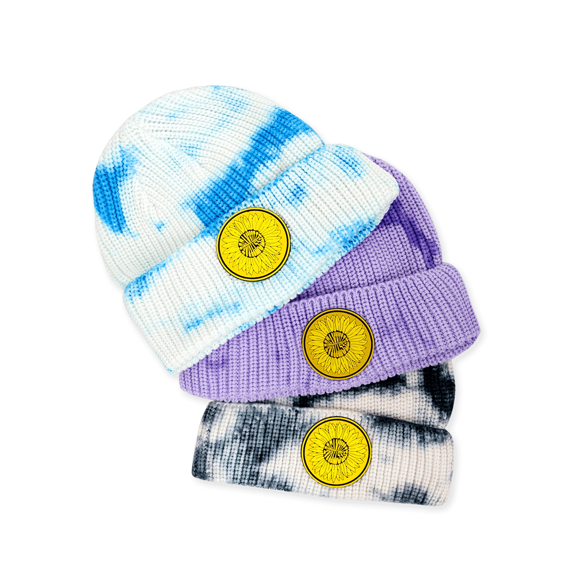 Dreamville Fest PVC Sunflower Logo Blue Tie Dye Beanie - Image 2