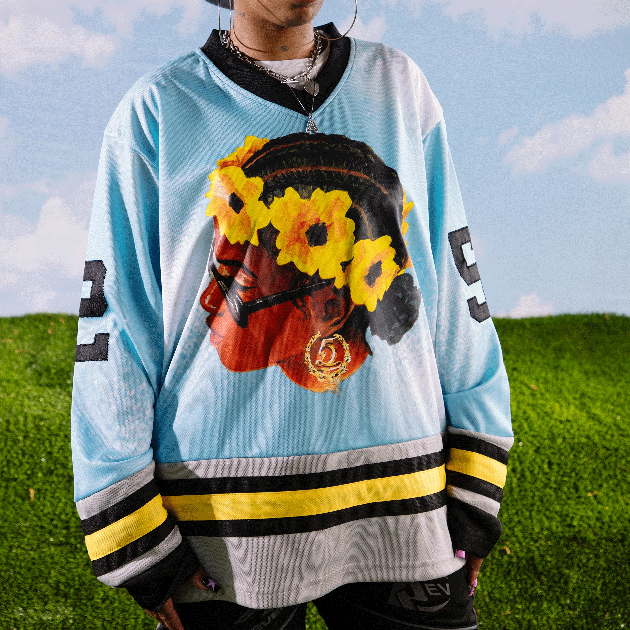 DV 25 Flower Crown Longsleeve Blue Jersey - Image 5