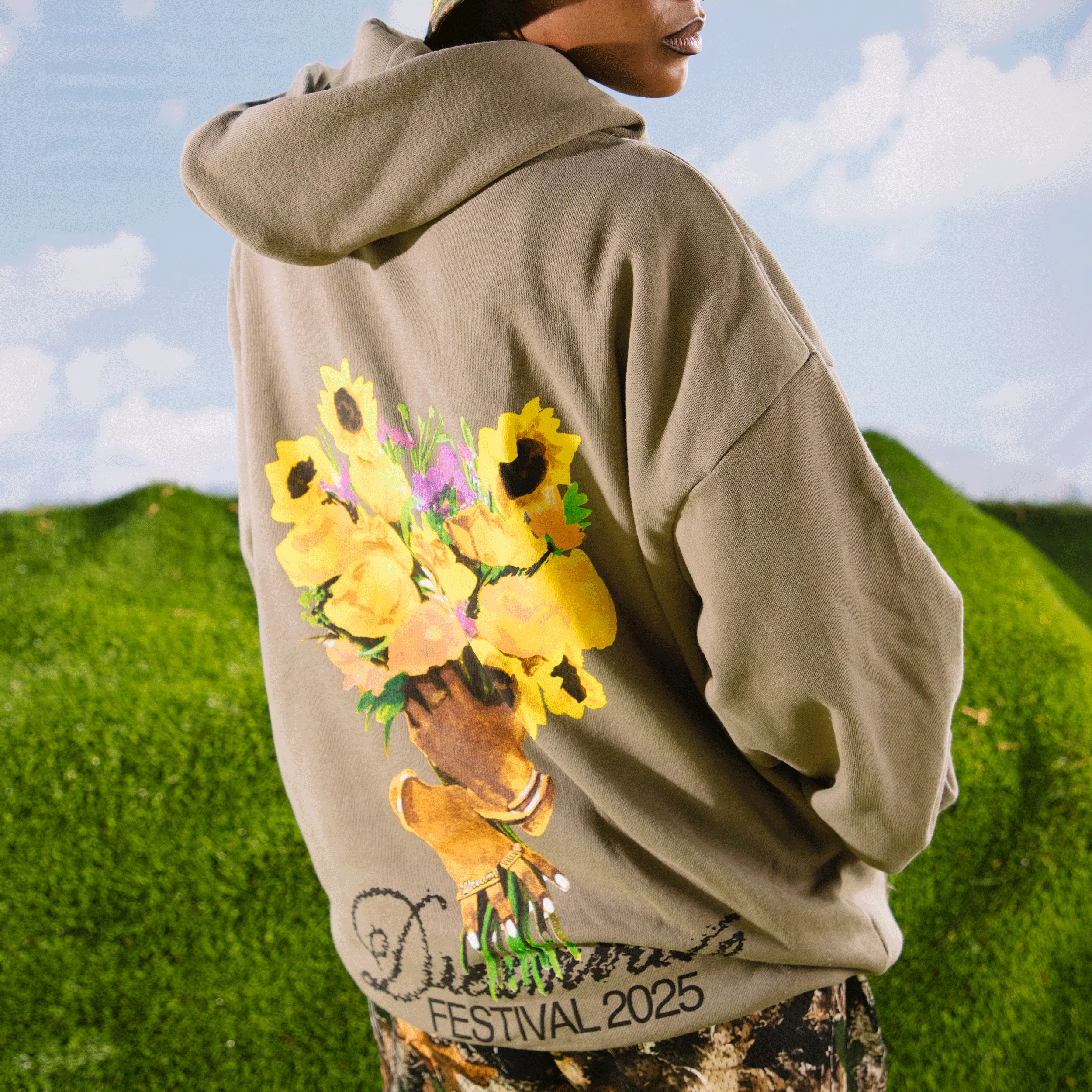 DV 25 Bouquet Olive Hoodie - Image 3