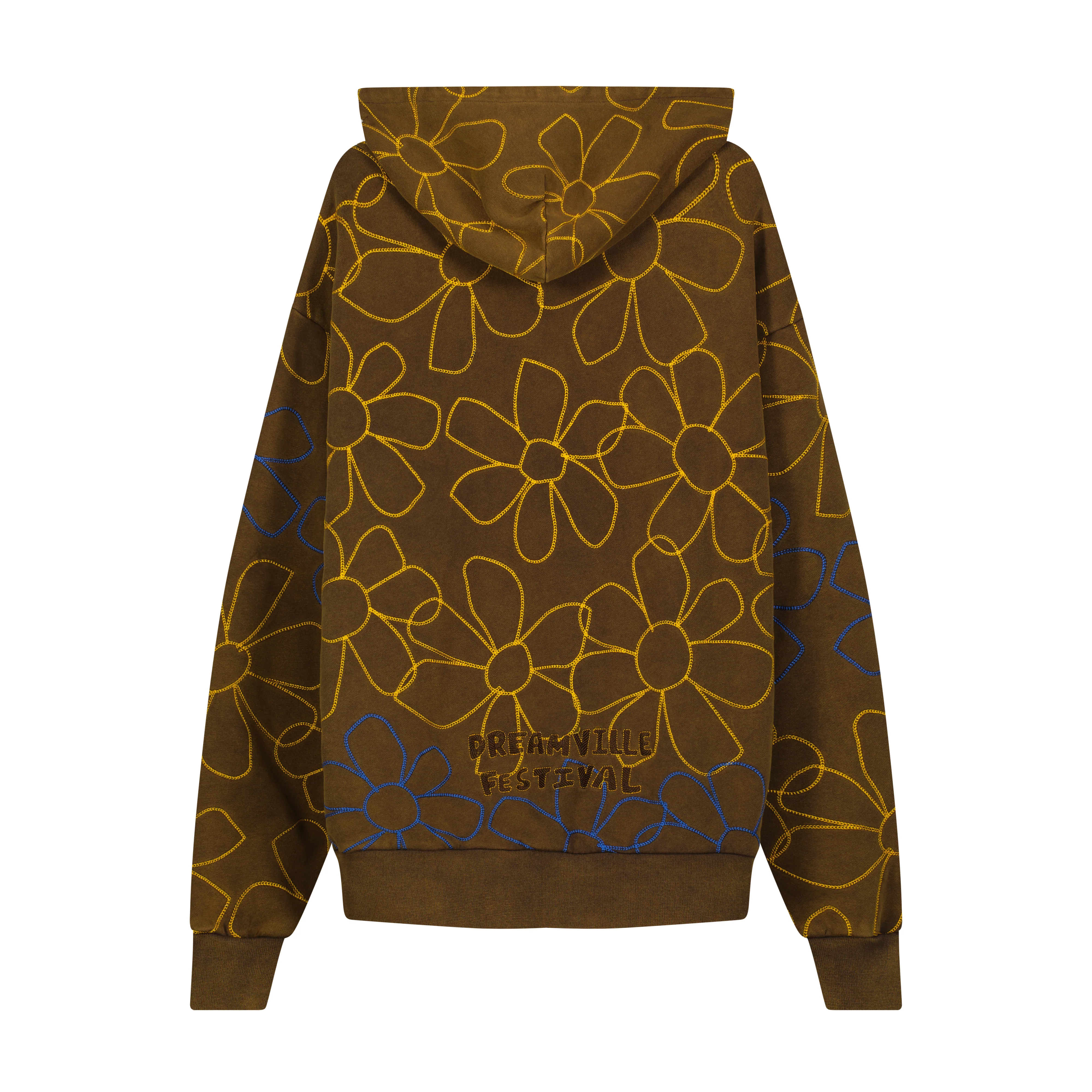 DV Fest 24 AOE Flowers Washed Charcoal PO Hoodie - Image 2