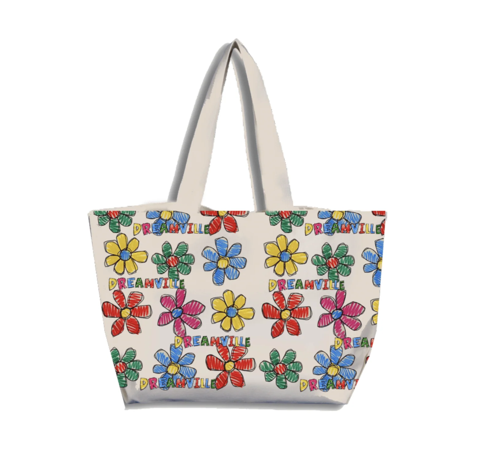 DV Fest 24 AOP Watercolor Flowers Natural Tote Bag