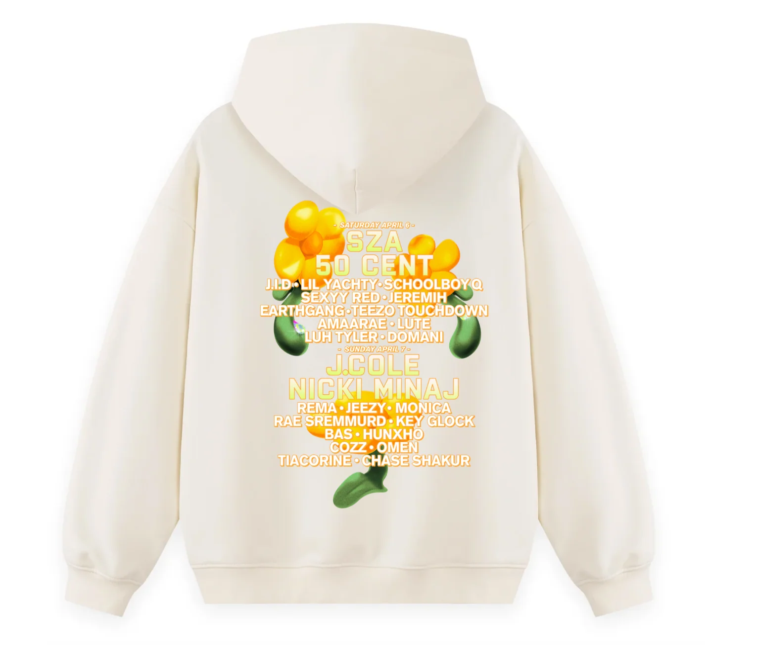 DV Fest 24 Flowers Ivory Lineup PO Hoodie - Image 2