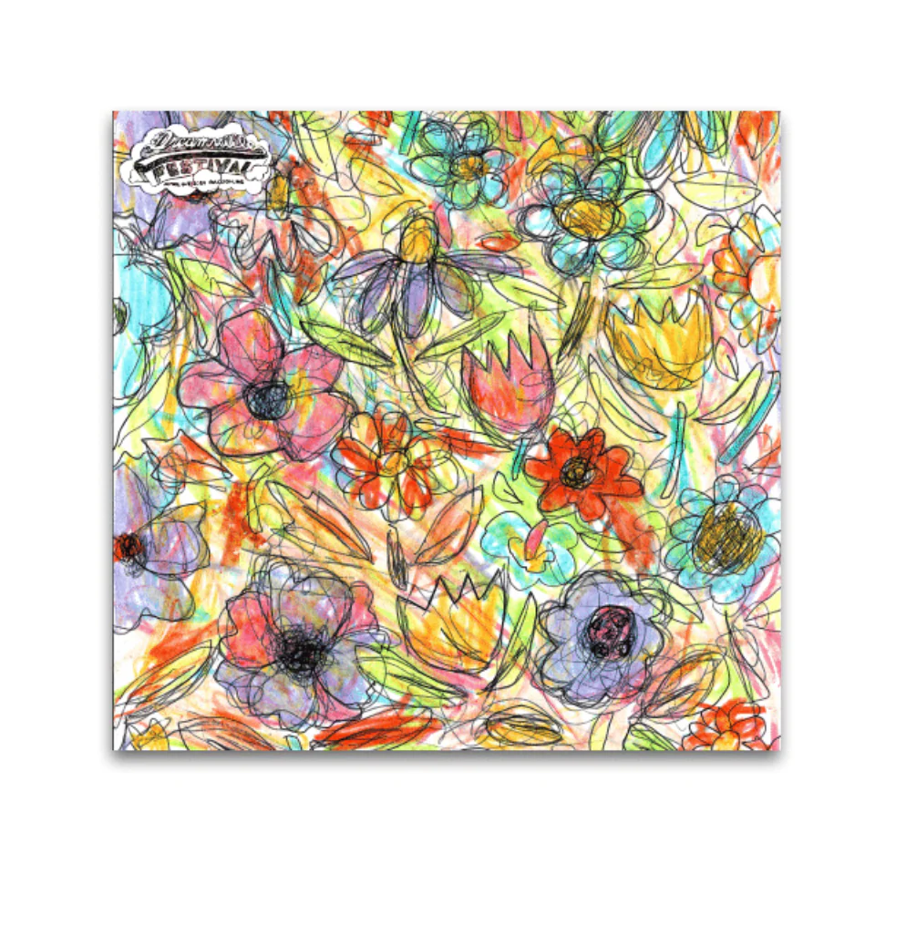 DV Fest 24 Sketched Flowers Silk Bandana
