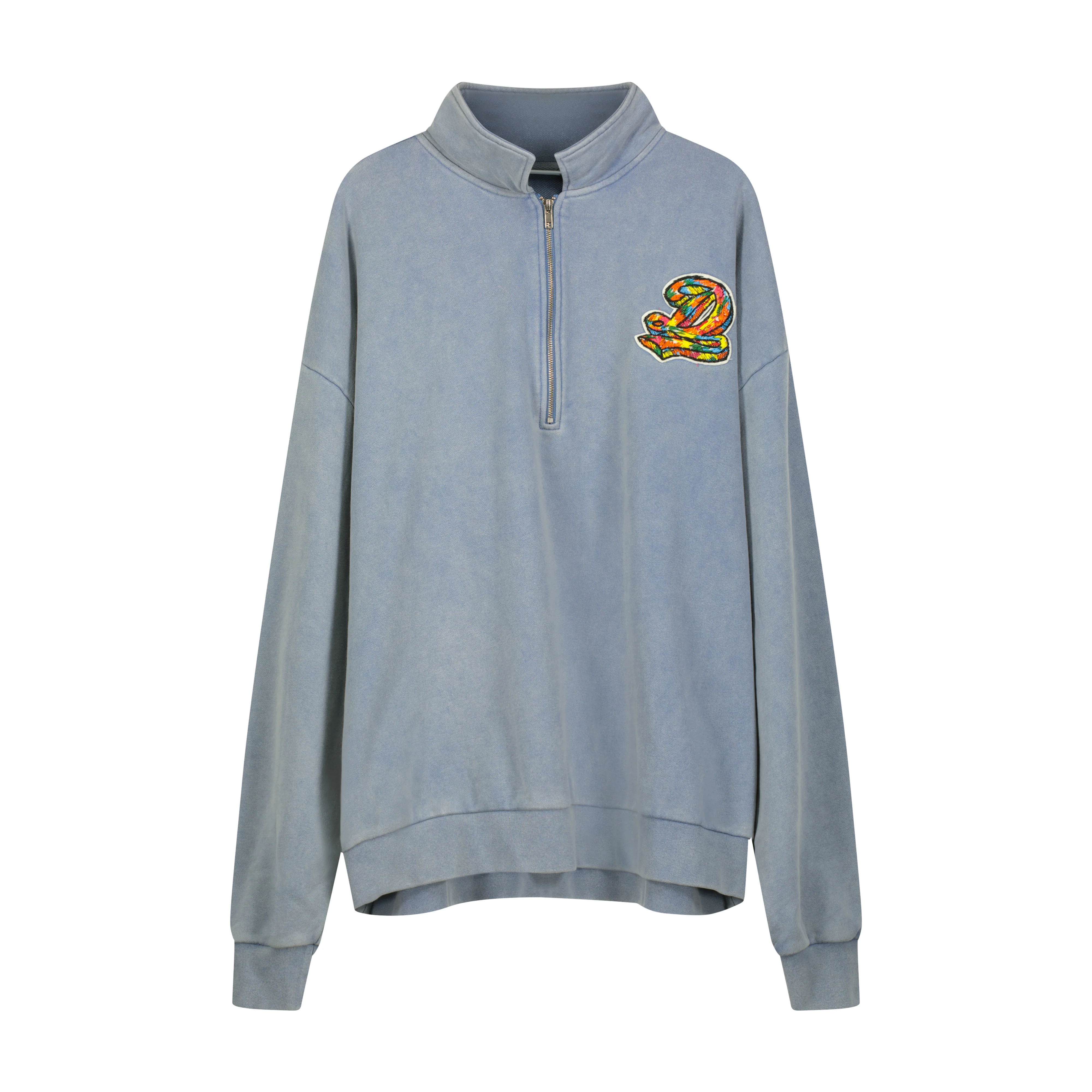 DV Fest 24 Watercolor D Washed Blue Quarter Zip