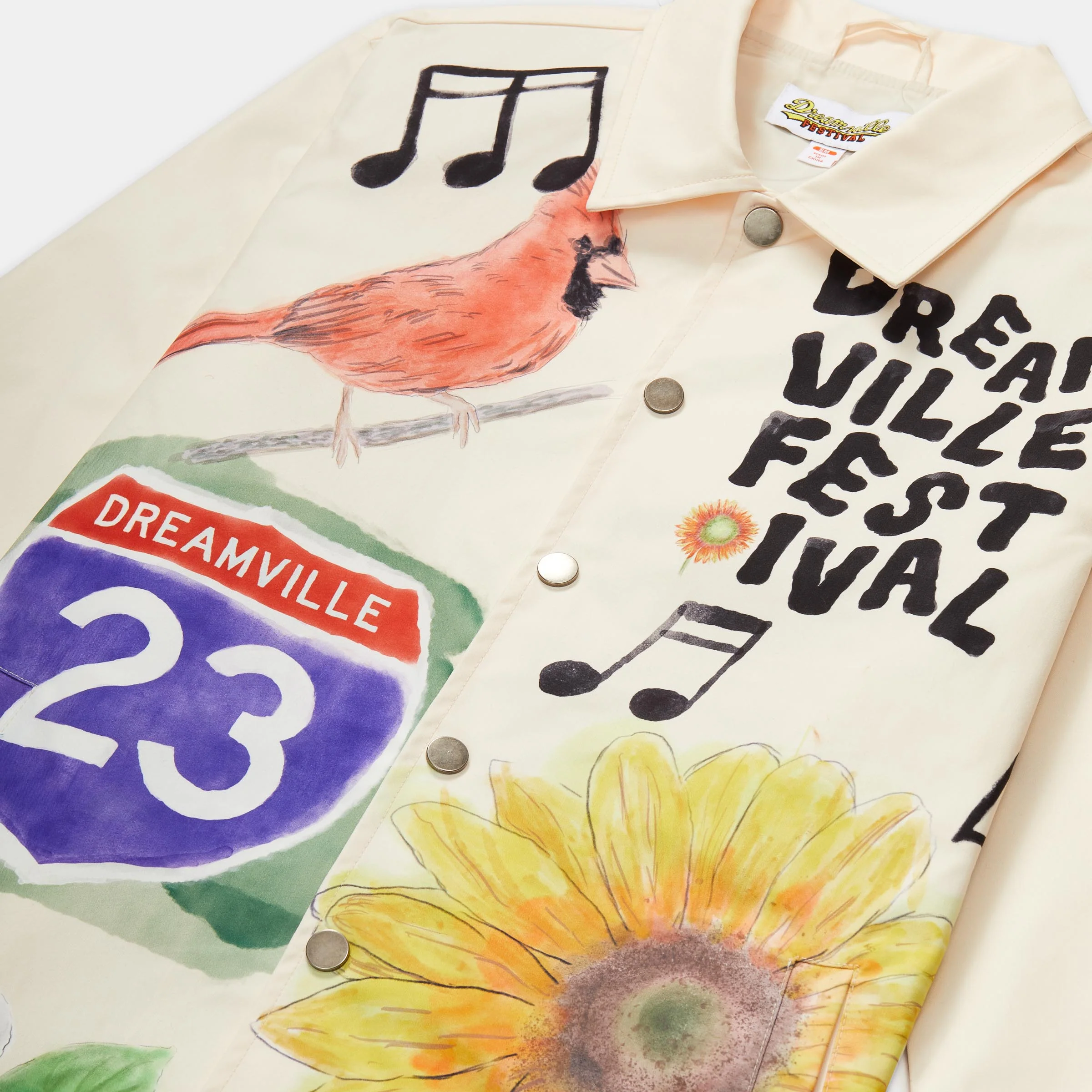 DV Fest Jacket - Watercolor Cream Coaches Jacket - Image 8