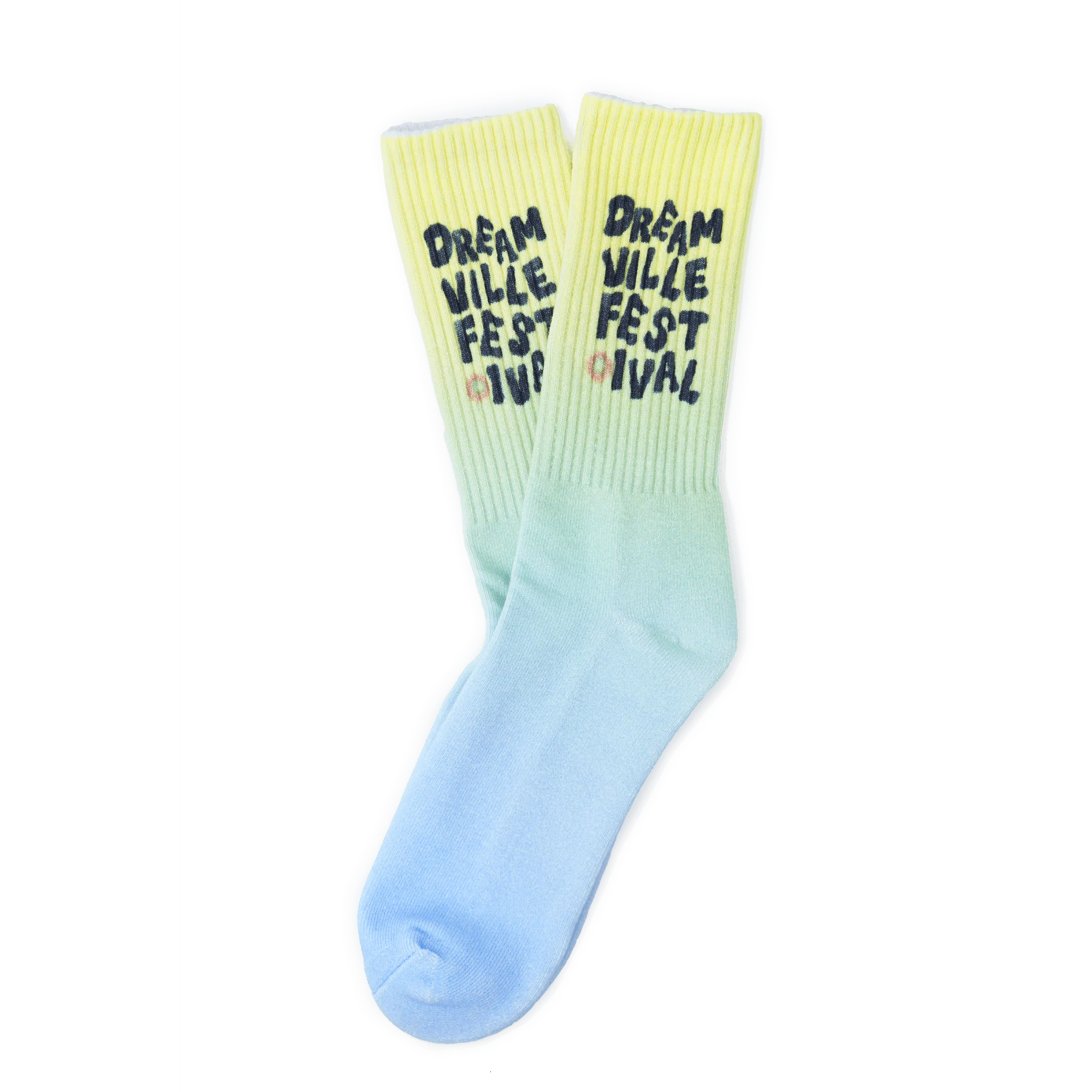 DV Fest Socks - Yellow/Blue Dip Dye
