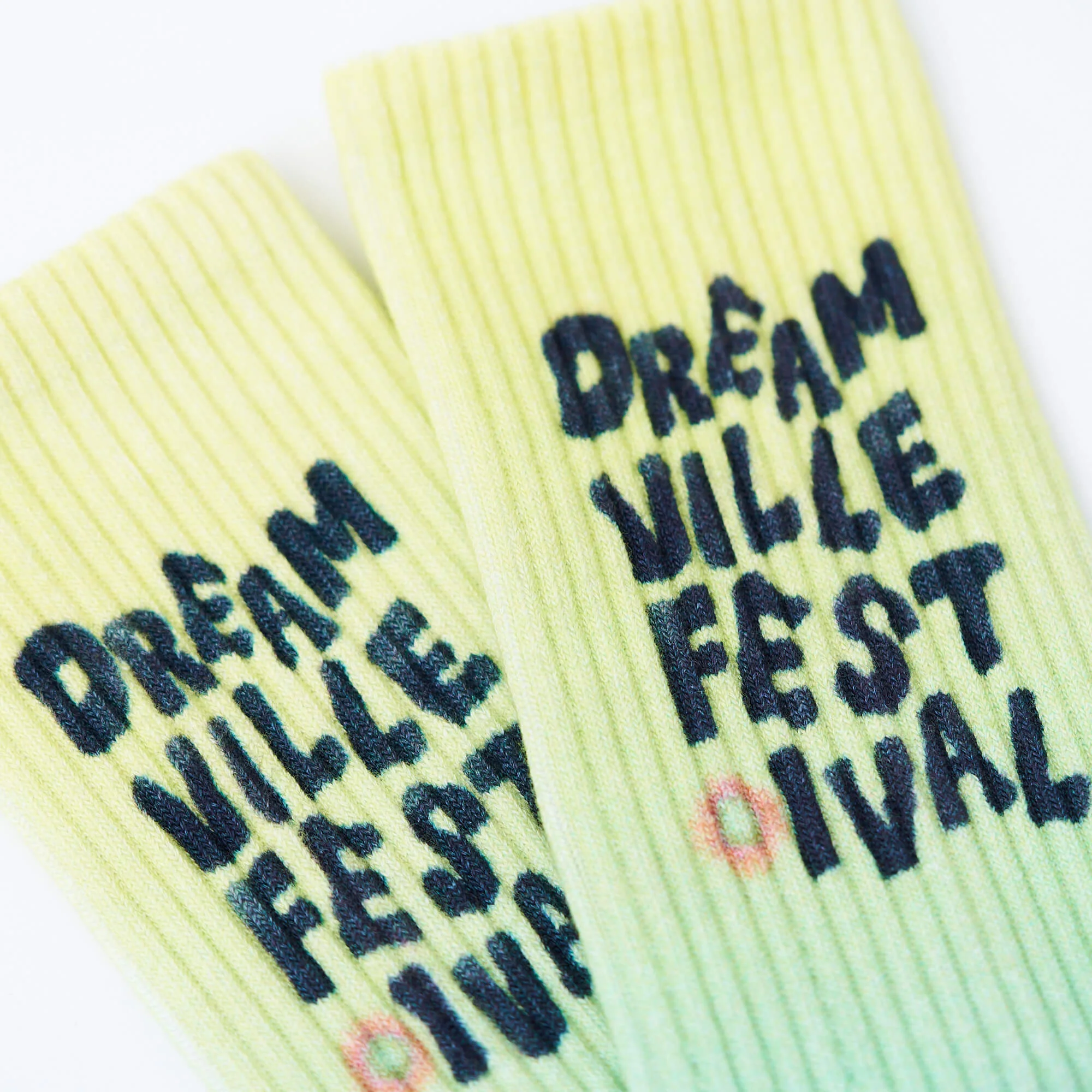 DV Fest Socks - Yellow/Blue Dip Dye - Image 2