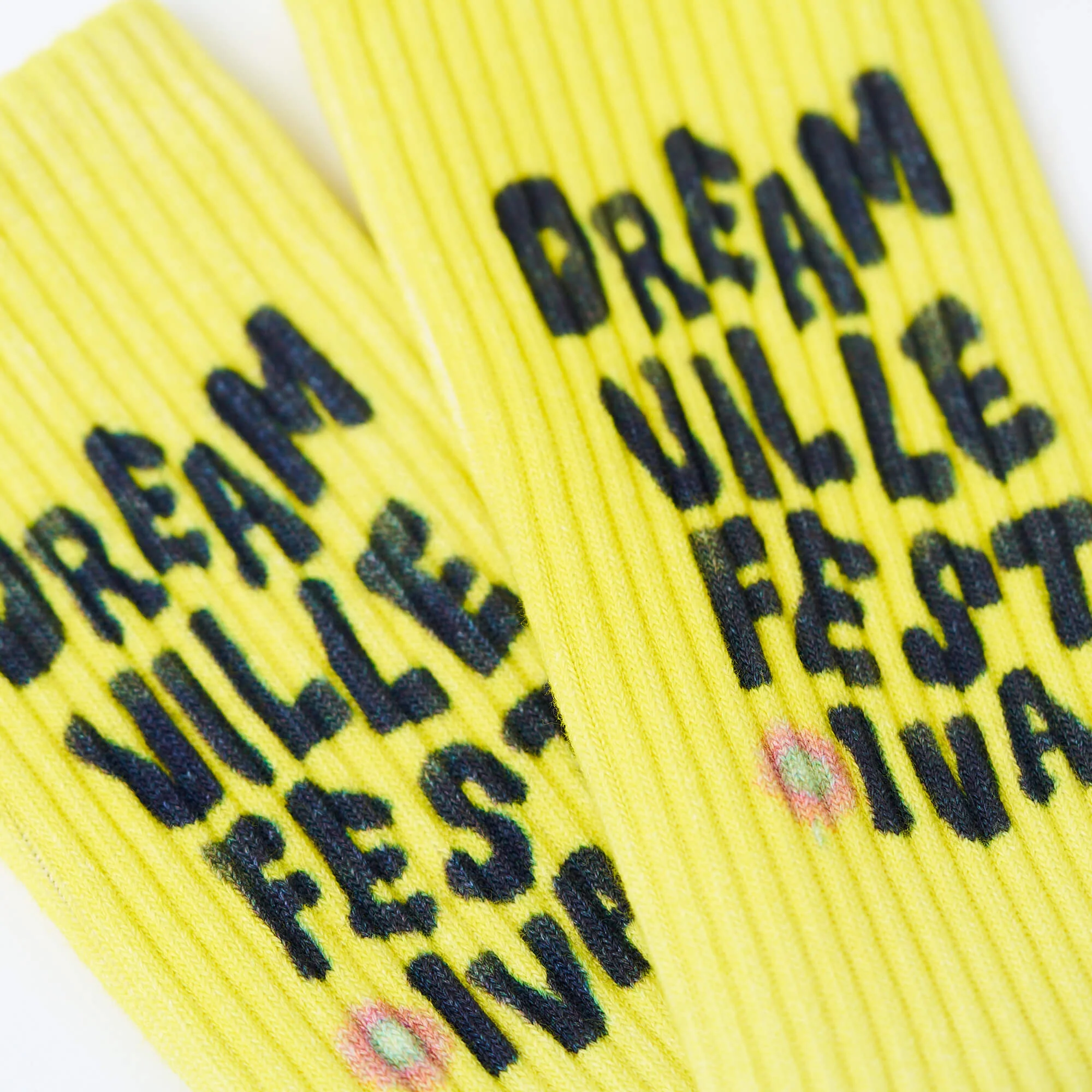 DV Fest Socks - Yellow/White Dip Dye - Image 2