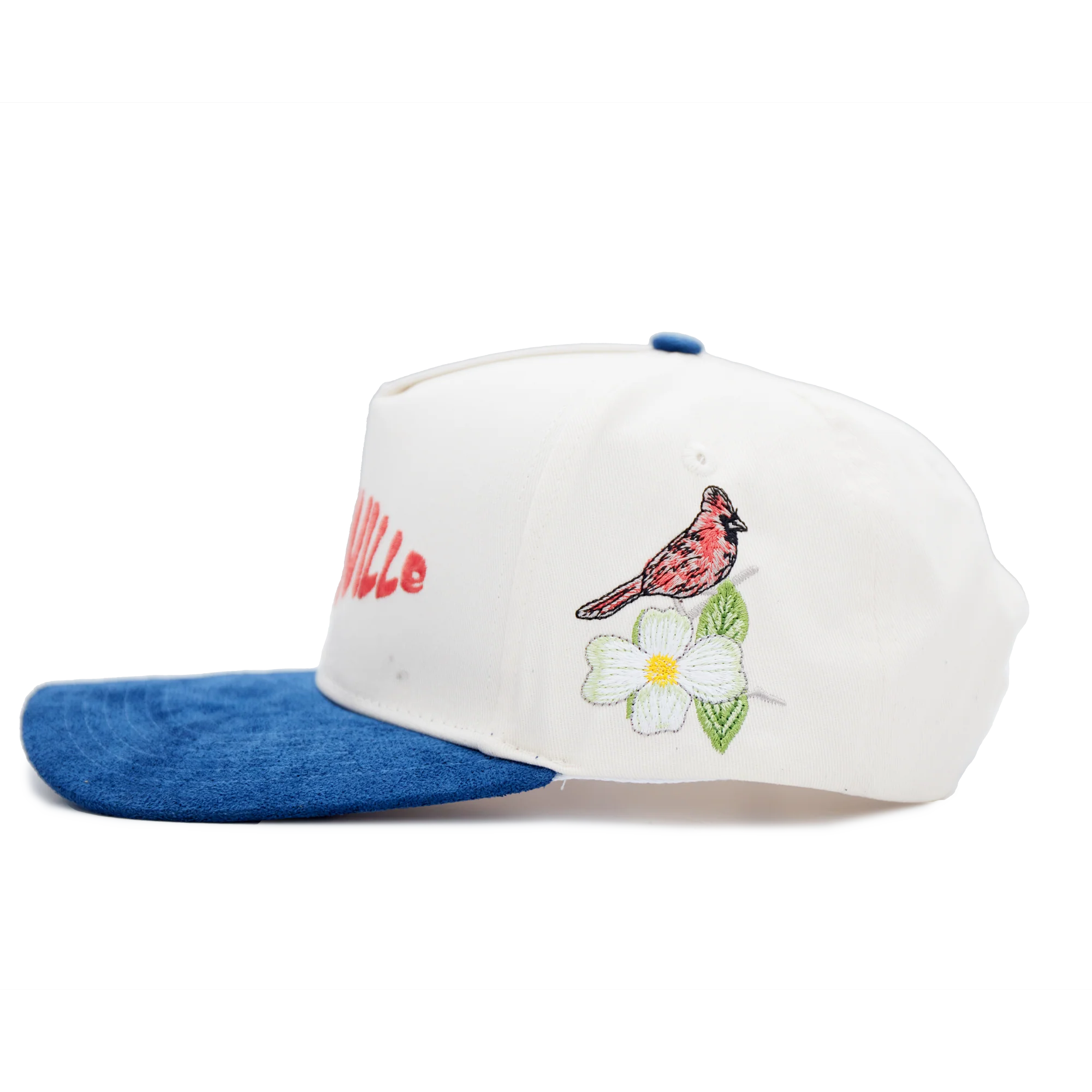 DV Fest Tan/Blue Suede Brim Snapback 5 Panel Hat - Image 3