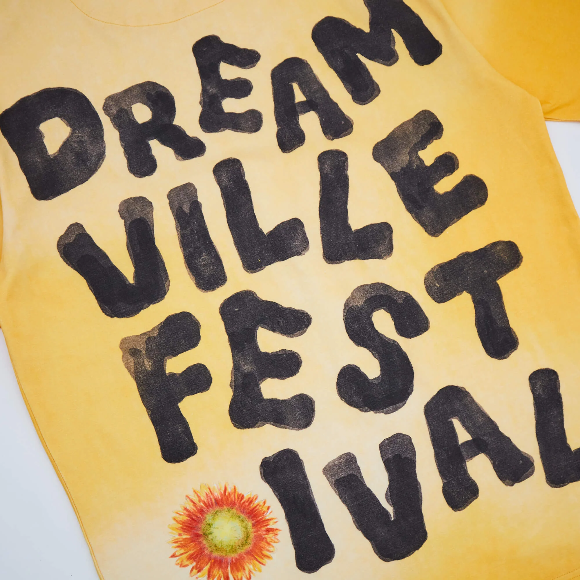 DV Fest Tee - Yellow Washed Flower Lineup - Image 3