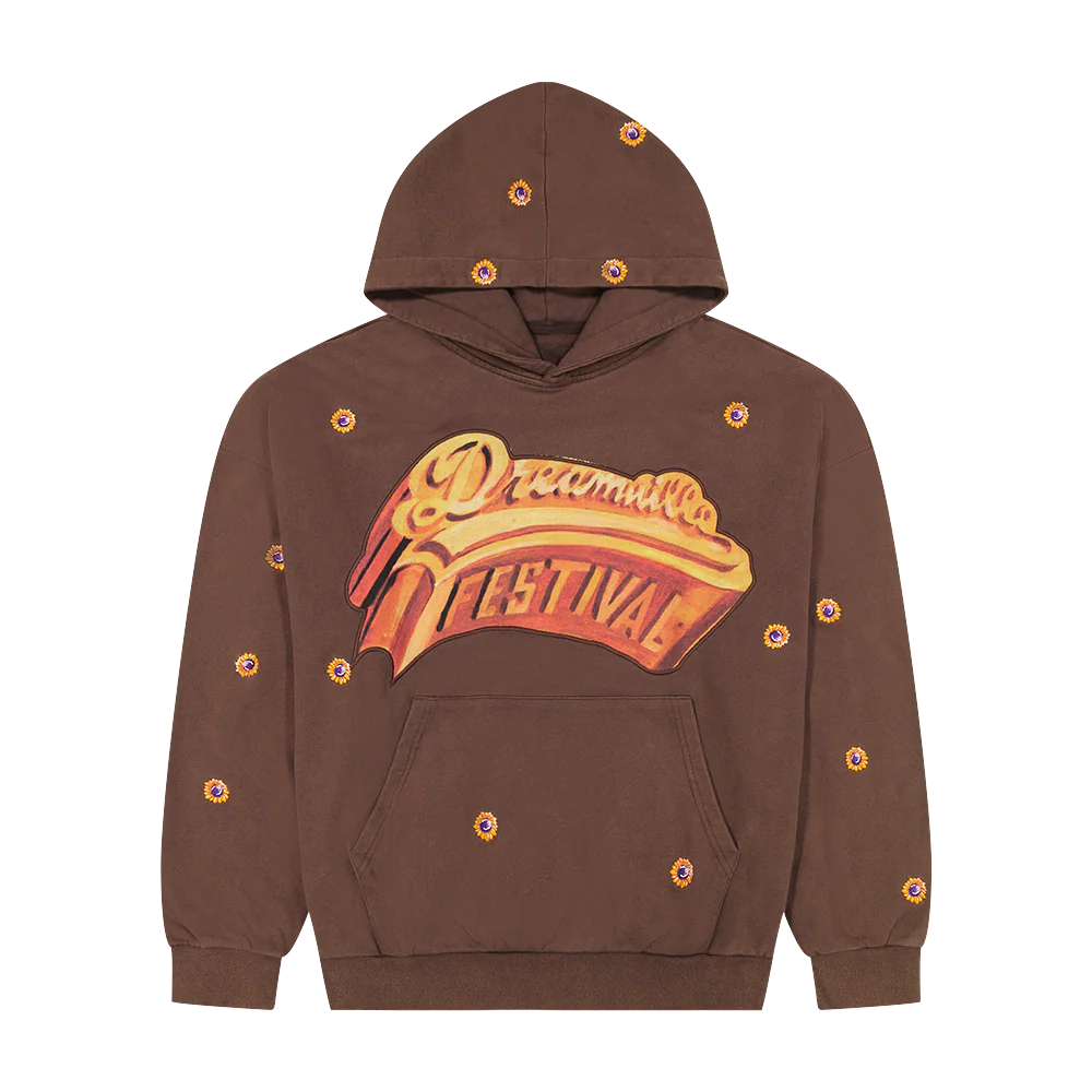 DV Sunflowers Brown Embroidered Hoodie